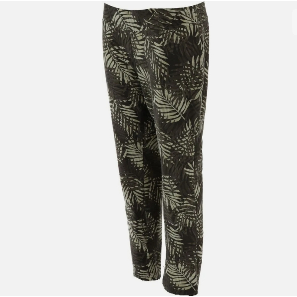 Lands' End Women's Tropical Palm Starfish Slim Leg Leggings Size Medium Petite - Picture 7 of 15
